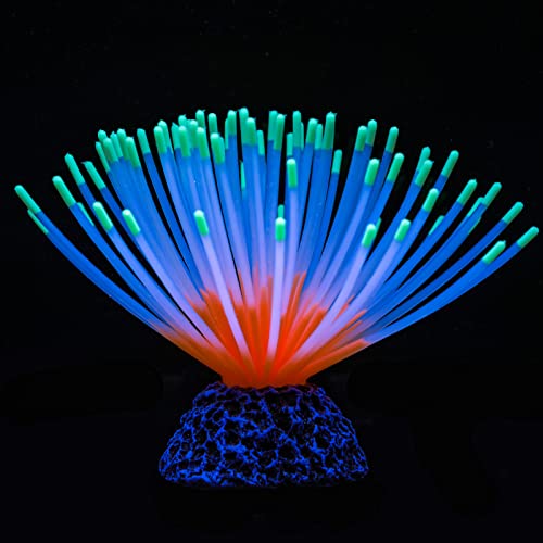 Image of Uniclife Aquarium Imitative Green Sea Urchin Ball Artificial Silicone Ornament with Glowing Effect for Fish Tank Landscape Decoration