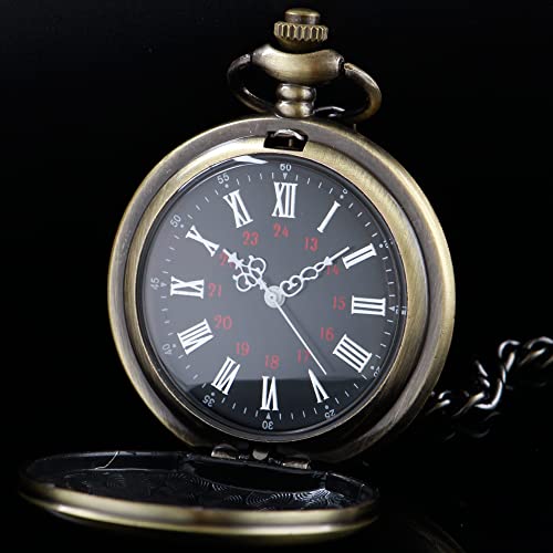 Image of Tiong Smooth Pocket Watch,Personalized Pocket Watch,Customized Watches for Men,Engraved Pocket Watches for Father's Day with Chain