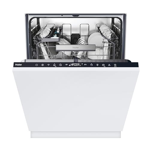 Haier Washlens Plus Series 2 - XI 4C4S0SB - Lavavajillas Integrable 60CM, Motor Inverter, 14 Cubiertos, Bisagras Deslizantes, 10 Ciclos, Wi-Fi, App hOn, Filtro Antibacterias, Apertura Automática, 44DB