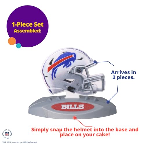 NFL Buffalo Bills Cake Decoration, Football Helmet Cake Topper, Officially Licensed Product Of The NFL, Ready To Use Birthday Cake Decoration - Image 7