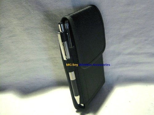 Mgbca Nylon Heavy Duty Xx-Large Canvas Horizontal/Vertical Black Holster Pouch W/Fixed Metal Belt Clip Fits Samsung Galaxy Avant Sm-G386T #TOP5