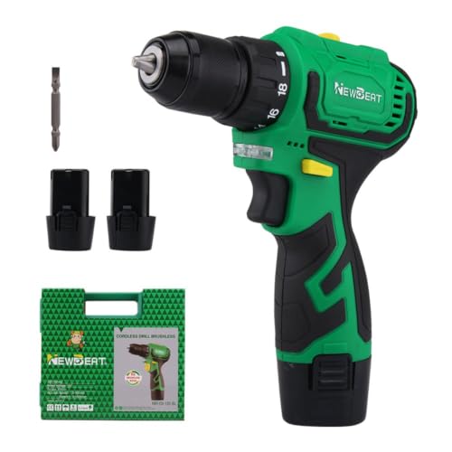 Image of 12V Brushless Cordless Drill Set, 3 /8 inch Ratcheting Chuck, 35N.m