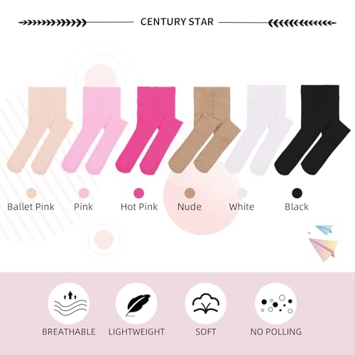 Century Star 3 Pairs Tights For Girls Ballet Tights Dance Toddler Baby Tights Girls Tights School Uniform Leggings Stockings Nude 6-9 Years thumb #4