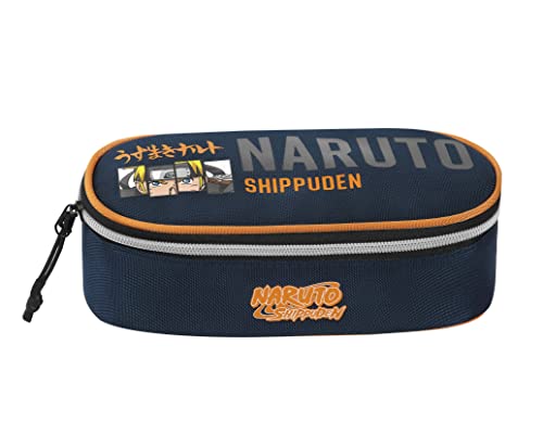 COMIX Anime, Naruto Shippuden Federmäppchen für die Schule, Schreibwaren, mit personalisiertem Metallreißverschluss und Mesh-Details – kleines Federmäppchen für Jungen und Mädchen für mittlere und
