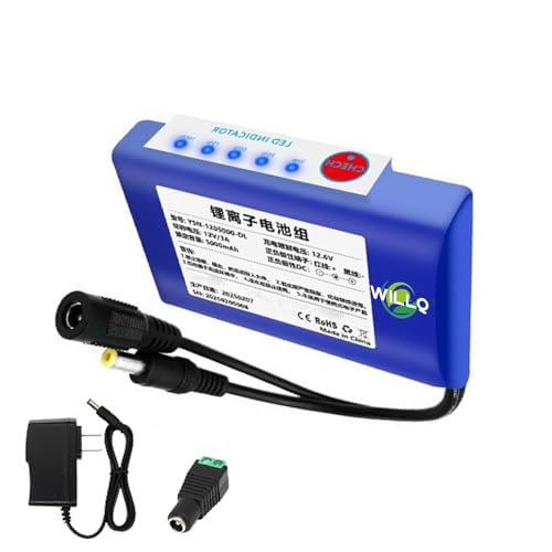 WILLQ 12V Polymer-Lithium-Akkupack mit hoher Kapazität: 5Ah, 8Ah, 10Ah, 20Ah, 30Ah, 40Ah, 50Ah, 60Ah für Solar-Straßenleuchten und Externe Notstromversorgung.,12v 5000mah