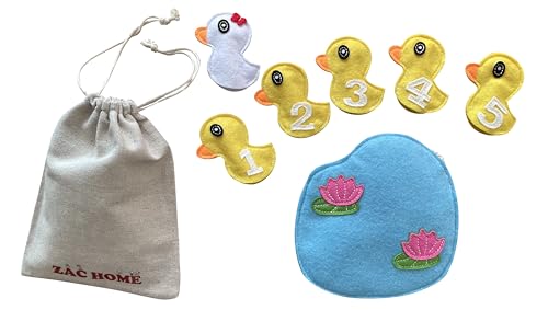 5 Little Ducks Nursery Rhyme Finger Puppet, Yellow, White, Miniature