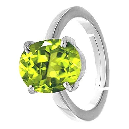 Bague réglable péridot vert naturel à porter au quotidien au bureau - 4