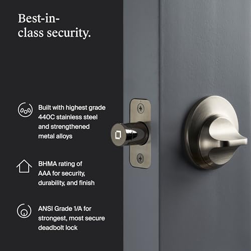 Level Lock+ WiFi Deadbolt Smart Lock - World's Smallest Smart Lock Plus Apple Home Key - Lock/Unlock Anywhere - Level App for iOS & Android - Works with Apple, Alexa, Google (Matte Black) - Image 7