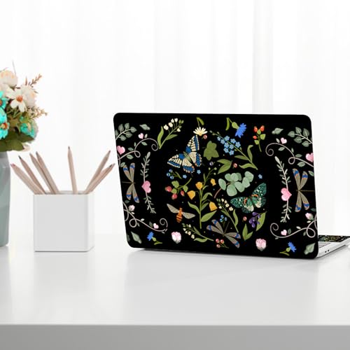 Image of 13 inch 13.3 inch 14 inch 15 inch 15.4 inch 15.6 Inches Laptop Skin Sticker Netbook Decal Vinyl Reusable Notebook Art Protector Cover, Personalized Skin, Dragonfly Butterfly Flower