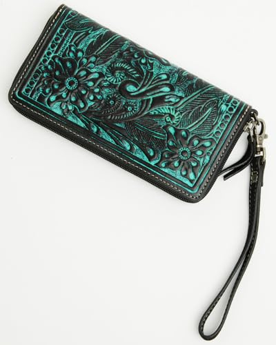 Shyanne Women's Tooled Leather Wristlet Wallet - SAFA25WT1-TUQ One Size3