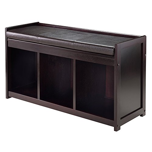 Winsome Wood Addison 2 Piece Storage Bench with Cushion Seat