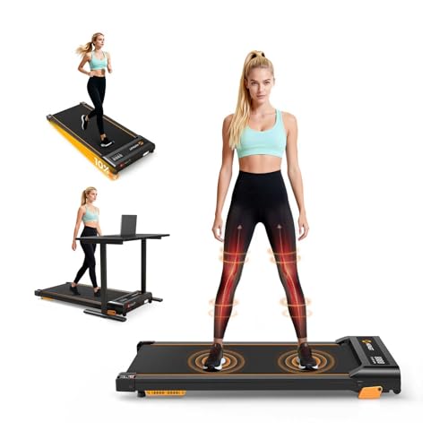 Image of HiFast Walking Pad with Incline, Under Desk Treadmill for Home, 2.5 HP Portable Treadmills with Incline, Compact Treadmill Small Running Pad with LED Display, Remote Control