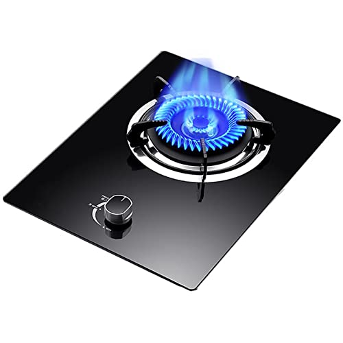 Placa de gas Estufa de gas, accesorios de cocina de escritorio para el hogar, utensilios de cocina, gas natural/propano, panel de vidrio templado negro a prueba de explosiones, para calentar, co