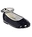 Black Little Girls Toddler Patent Rhinestone Ankle Strap Flats Dress Shoes Size 7 Toddler