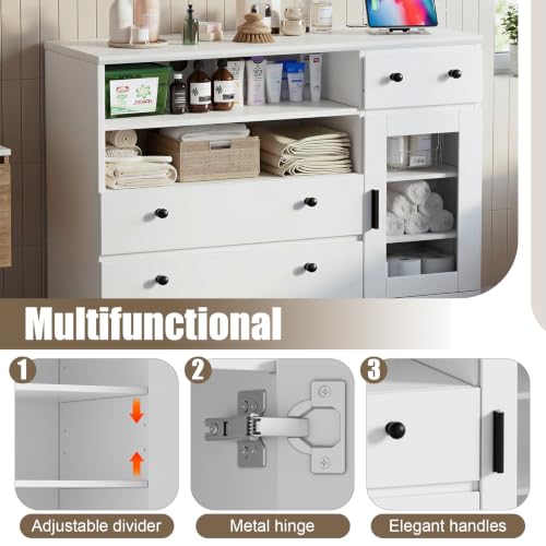 Mueble de almacenaje con gran capacidad y puertas, cómoda multifunción para pasillo y dormitorio 5
