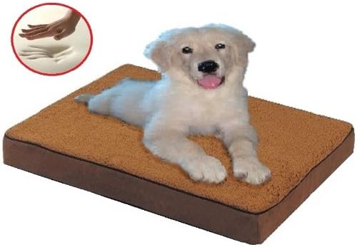 Miniatura 3 de Cama ortopédica de espuma viscoelástica impermeable de 41 x 27 x 4 pulgadas, estilo marrón sudán, para jaula de perro mediana y grande, tamaño 42 x