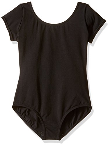 Capezio Little Girls Classic Short Sleeve Leotard,Black,S (4-6)