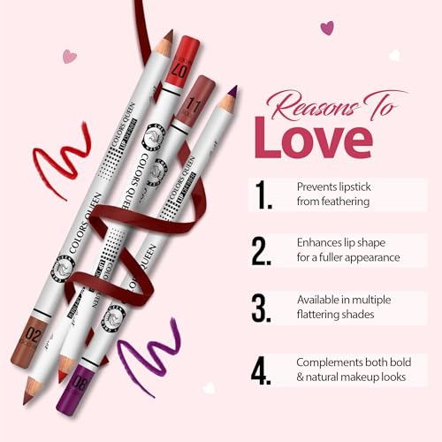 Image of Colors Queen Lip Definer Pencil | Highly Pigmented, One Swipe Smooth Application Matte Lip Liner | Long Lasting Lip Pencil (11 - Soul)