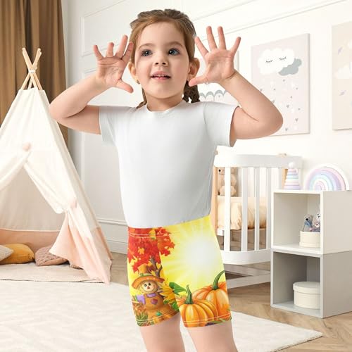 Under Dress Shorts Funny Cotton Toddler Girl Biker Shorts 4t Summer Clothes Autumn Harvest Pumpkins 5