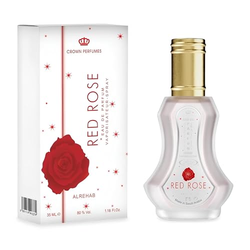 Al Rehab RED ROSE Parfum Floral Vaporisateur 35 ml Notes de Rose, Baies Roses & Vanille – Collection Attar – Pour Femme & Homme
