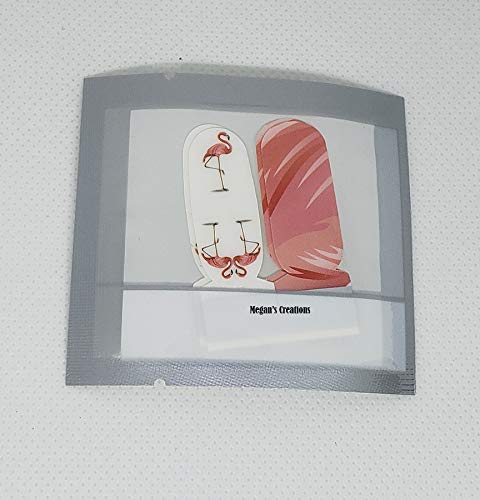Pink Flamingo Accent Nail Polish Wraps - Nail Polish Strips- Set of 4