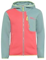 Jack Wolfskin Unisex Kinder Actamic Grid Midlayer Fleece-Jacke, Sunset Coral, 128 EU