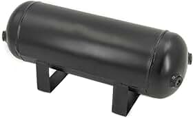Tanque de armazenamento de ar comprimido de 12 galões (12 litros), tanque receptor de ar para suspensão de ar, carro, trem, caminhão, buzina, preto