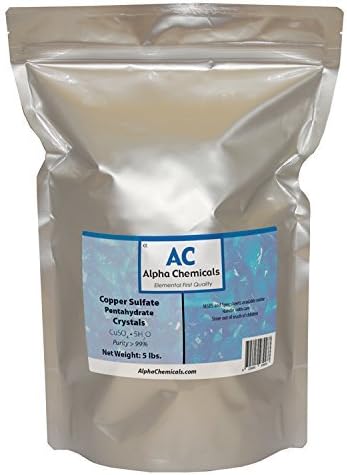 Copper Sulfate Pentahydrate - Crystals - 25.2% Cu - 5 Pounds