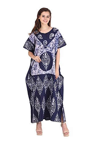 Image of Cotton Kaftan Dress Maxi Long Tunic Batik One Size