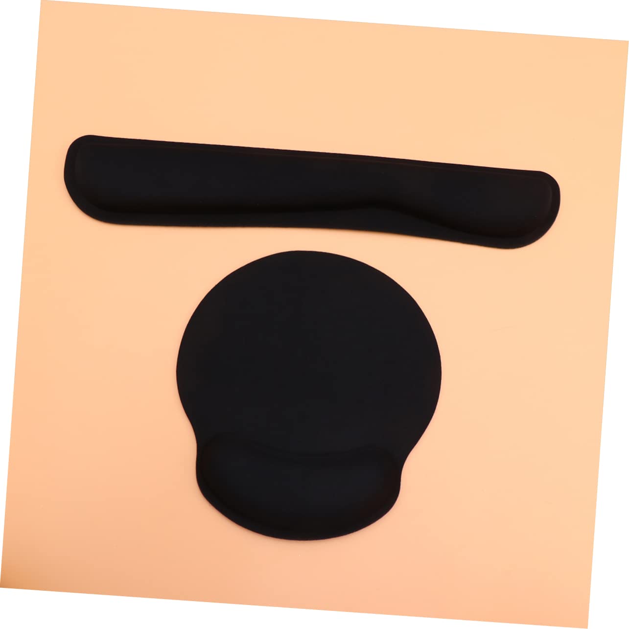 jojofuny 2 Sätze Ergonomisches Teiliges Set mit Handgelenkauflage und Mauspad Komfortable Handballenstütze für Tastatur und für Büro und Gaming Schwarz