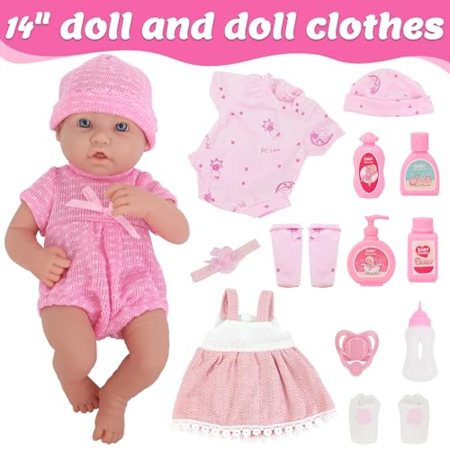 Muñeca Reborn Unicorn 14 Pulgadas con 15 Accesorios miniatura 5