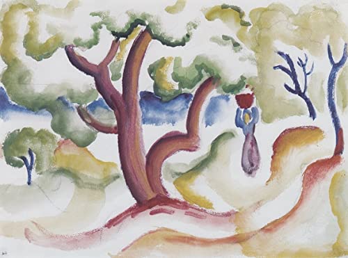 Impression sur toile femme avec une cruche August Macke grand format 60x90cm