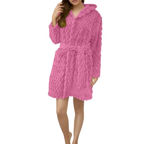 MJGkhiy Vestaglia Donna Invernale Pile Corta Accappatoio con...