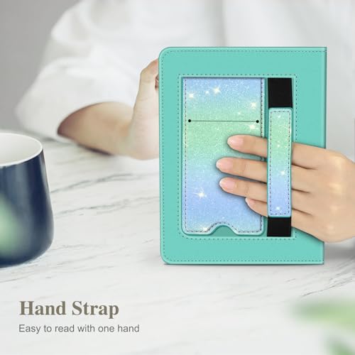 Image of Fintie Case for 7 inch /6.8 inch Kindle Paperwhite(12th /11th Generation-2024 /2021) and Kindle Colorsoft Signature Edition -Slim Foldable Stand Cover Auto Wake /Sleep for Paperwhite 2024, Glitter Seaside Ombre