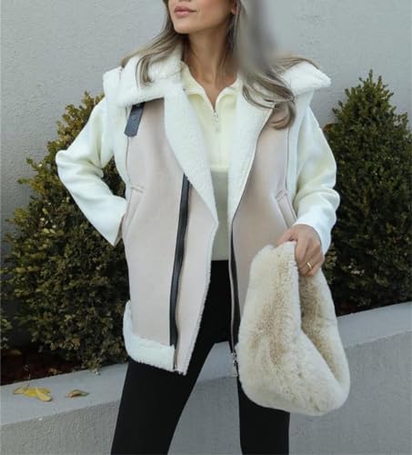 Chaleco de lana de cordero premium grueso con silueta oversize para invierno 4