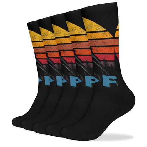 OBLUE Halloween Ghost Daisy Flower Colorful Checkered 5 Pairs Long Socks Casual Non Slip Sport Men Womens Socks 15.7 in - Main Image