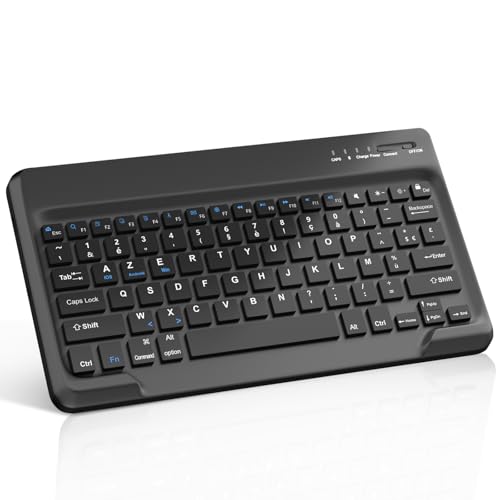 FOGARI Clavier Tablette Bluetooth 12 Pouces - AZERTY Français Clavier Léger Fin Keyboard pour iPad Pro Samsung Galaxy Redmi/XiaomiPad HuaweiPad HonorPad Fire...