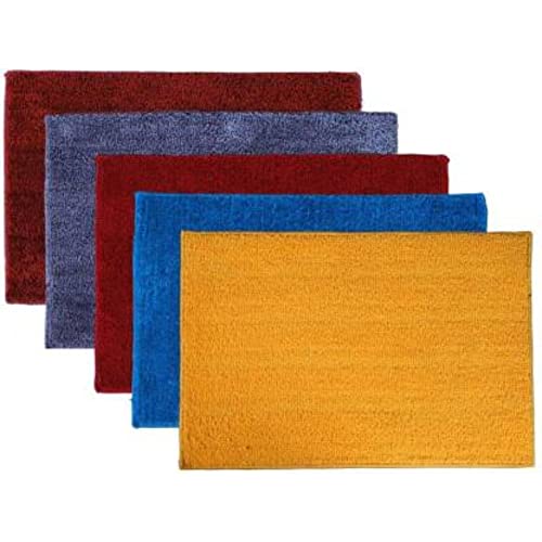 Image of Anti Skid Doormats for Home and Office Entrance Living Room and Bathroom Mats | Entrance Door Mats for Home and Office Entryway. (Pack of 5 (Y-B-R-G-R), 20x32)