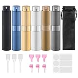 Lulupack Travel Perfume Bottle Refillable - Cologne Spray Atomizer Mini - Small Travel Size Empty Sprayer for Refill Sample Container - Portable Fragrance Decant Dispenser for Women Men 8ml 6PCS Brown