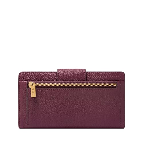 Image of Fossil Women's Logan Leather Wallet RFID Blocking Tab Clutch
