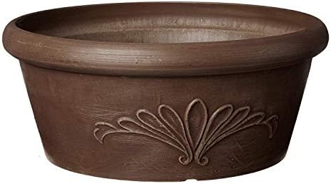 Arcadia Garden Products TA25C Shallow Bulb Pan Planter Dish Low Bowl for Succulents, Bonsai, Fairy Gardens, Herbs, 10"x3.5", Chocolate