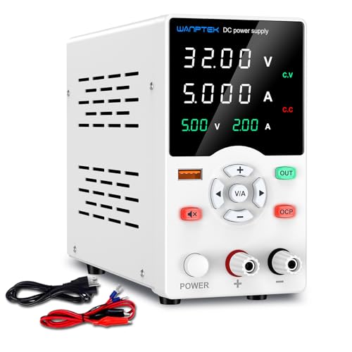 Alimentation de Laboratoire 30V 5A, Alimentation DC Variable avec Bouton Ajustable, Alimentation...