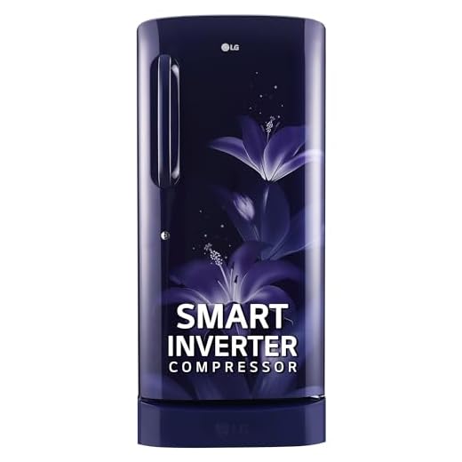 LG 215 L 4 Star Inverter Direct Cool Single Door Refrigerator (GL-D221ABGY, Blue Glow, Base stand with drawer)
