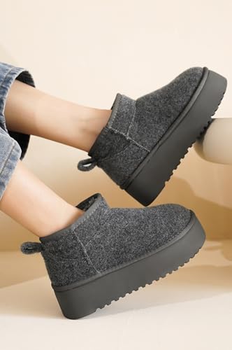 Image of Project Cloud 100% Genuine Leather Platform Ankle Boots for Women (Huggy) | Memory Foam Insole Lightweight Winter Booties - Womens Casual Footwear Fall Shoes - Fashionable Womens Boots with EVA Outsole