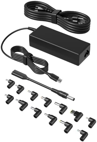 HSXIRQA 100W USB C Universal Laptop Charger for Lenovo HP Dell Acer Asus Toshiba Geteway Samsung MacBook IBM Fujitsu Sony LG MSI Notebook Ultrabook Chromebook Computer AC Adapter Power Cord