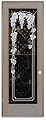 Frosted Glass Wine Door - Vineyard Grapes Trellis - 1D Positive Clear - Grapes & Ivy - 30" x 96" - Knob on Right - Pull Open - Alder Clear