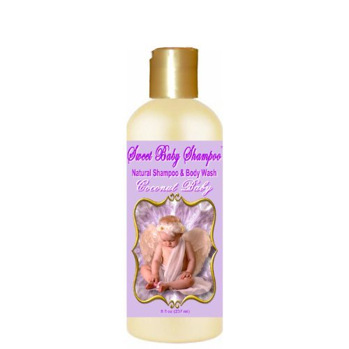 Sweet Baby Shampoo, 8 oz, Sulfate Free, No Parabens, Phthalates, Dyes, Endocrine Disruptors, SLS Free, Vegan, Natural (Coconut Baby)