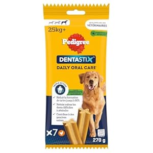 PEDIGREE DENTASTIX 70 Bâtonnets à Mâcher Pour Grand Chiens 25kg+, 10 Sachets de 7, Saveur Poulet et Bœuf, Détartrage Dentaire Chien, Soins Dentaires Pour Chien