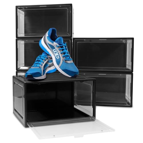 BITUXX LEX21 Schuhbox Stapelbar Aufbewahrungsbox Kunststoffbox Schuhkasten Schuhkarton...