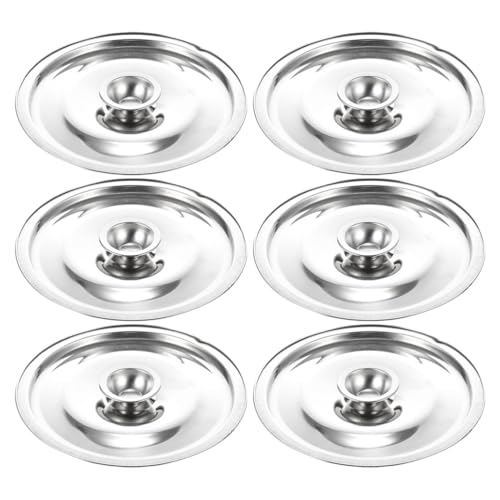 6 tapas universales para ollas, sartenes y sartenes, tapas de 12 cm, tapas de acero inoxidable, tapas de tazón de cocina, utensilios de cocina, mini cubierta de sartén, accesorios de repuesto